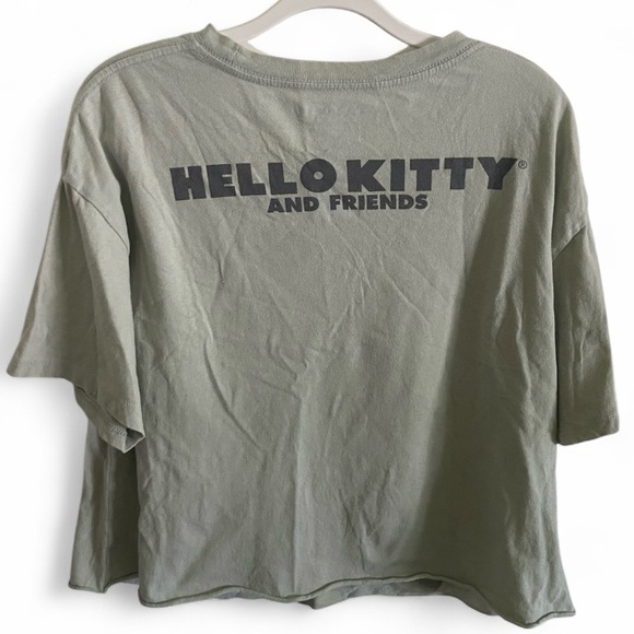 Hello Kitty and Friends by Sanrio Sage Green Womens Crop Top Graphic Tee Size L - Picture 4 of 5